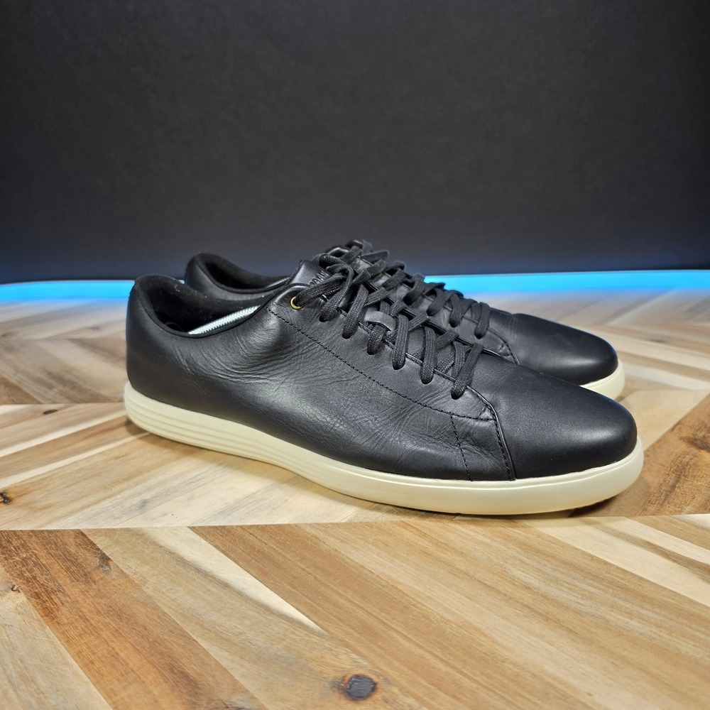 Cole Haan Grand Crosscourt II Men's 13 W Black Leather C27974 Casual Sneakers